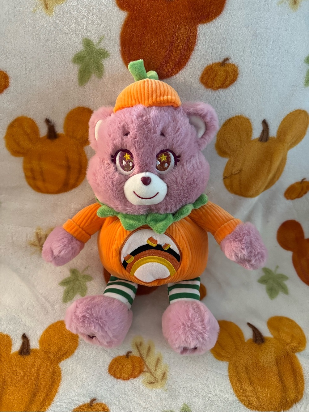 Kohls 2025 Halloween cheer bear pumpkin plush! Soo cute! Like new!